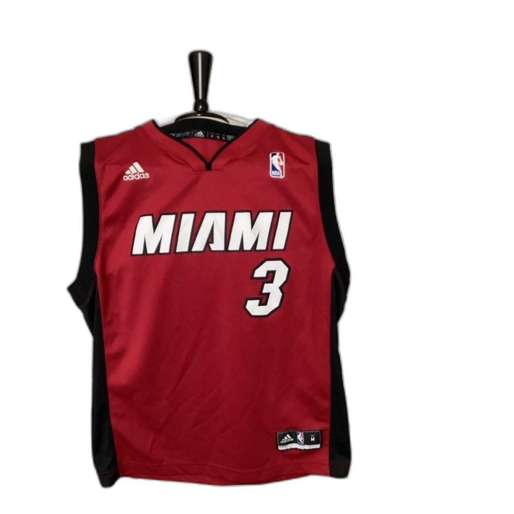 Adidas Vintage Jersey Boy’s Kids Size Medium (10-12) Red NBA Dwayne Wade #3